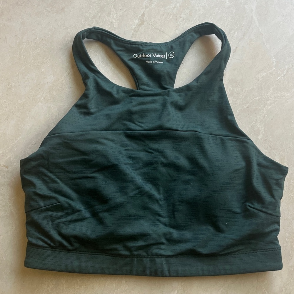 Outdoor Voices Forest Green Racerback Bra